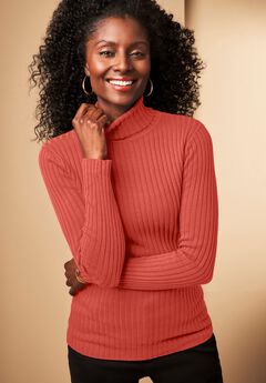 Ribbed Cotton Turtleneck Sweater