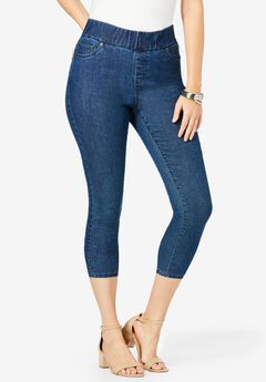 Comfort Waist Stretch Denim Capris