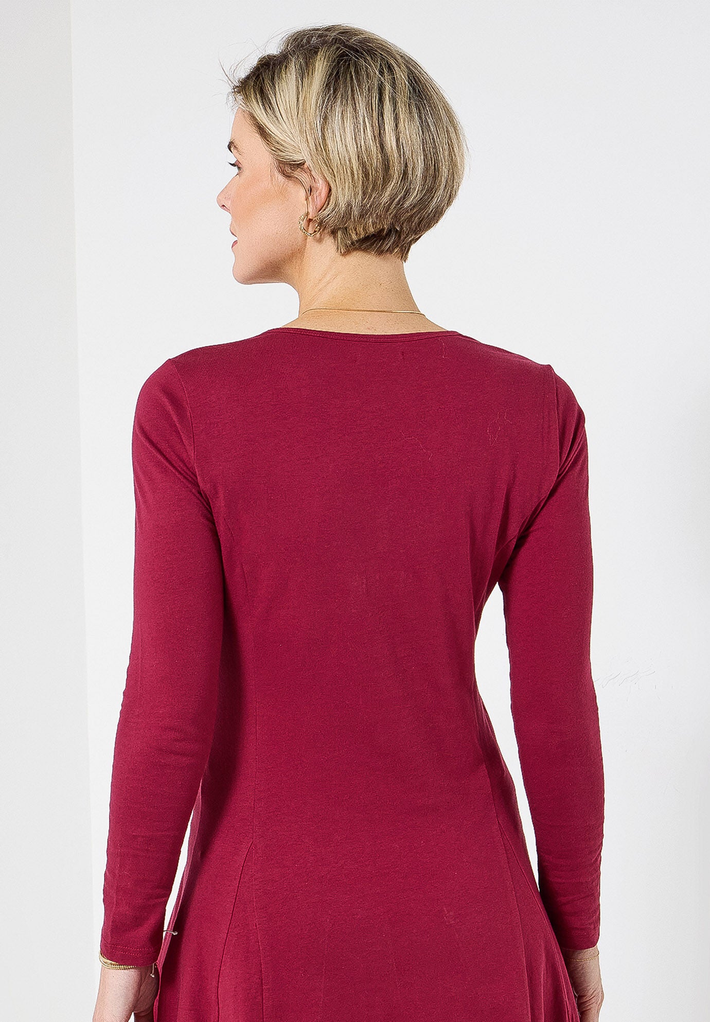 Stretch Knit Pleat Tunic, FREEDOM FLOWER, on-hover image number 1