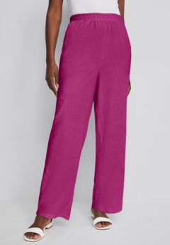 Lightweight Linen-Blend Straight-Leg Pants