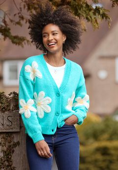 V-Neck Daisy Cardigan
