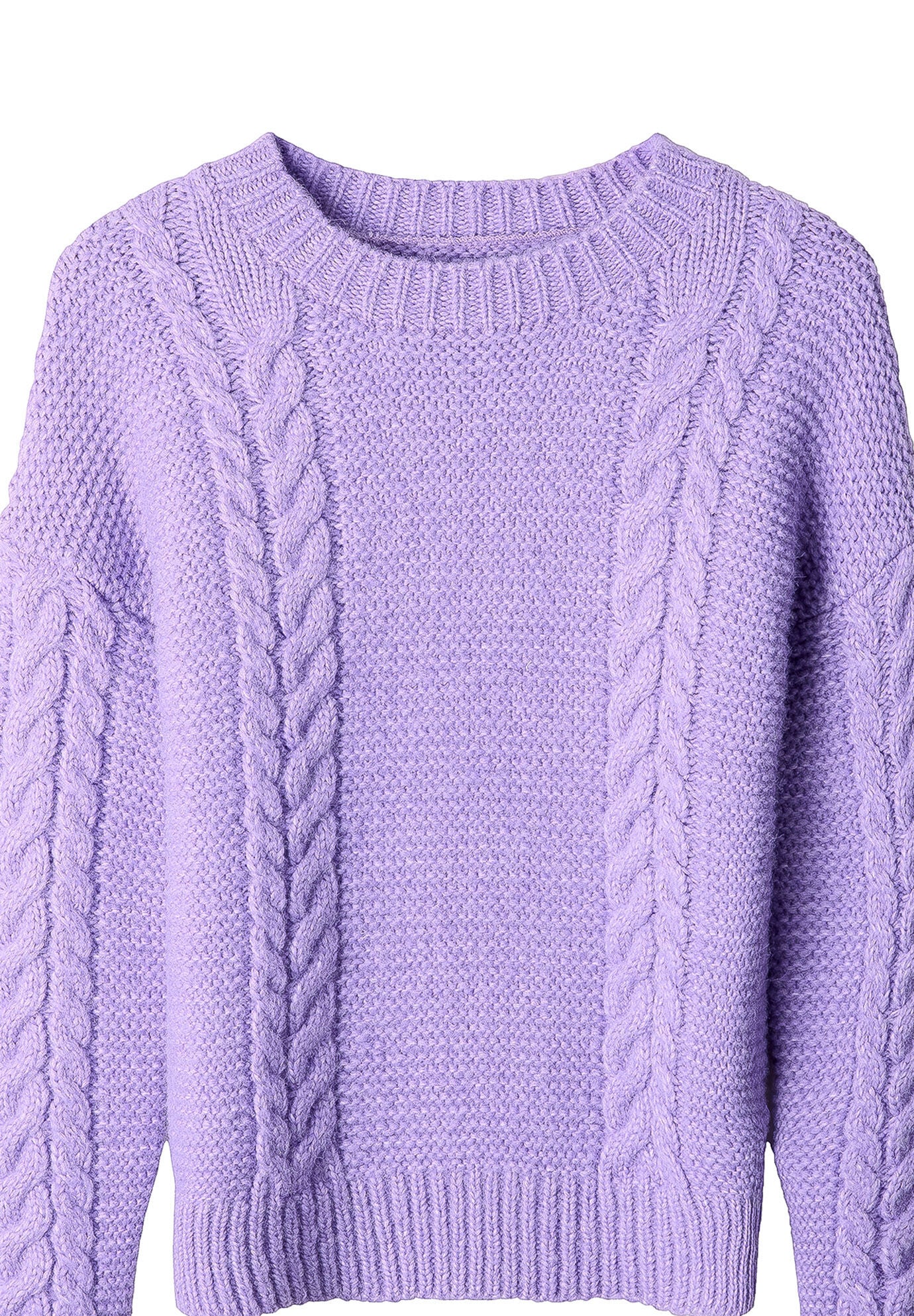Chunky Cable Pullover, LILAC, alternate image number 4