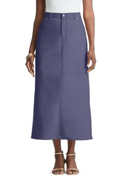 True Fit Stretch Denim Midi Skirt