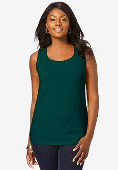 Stretch Cotton Horseshoe Neck Tank