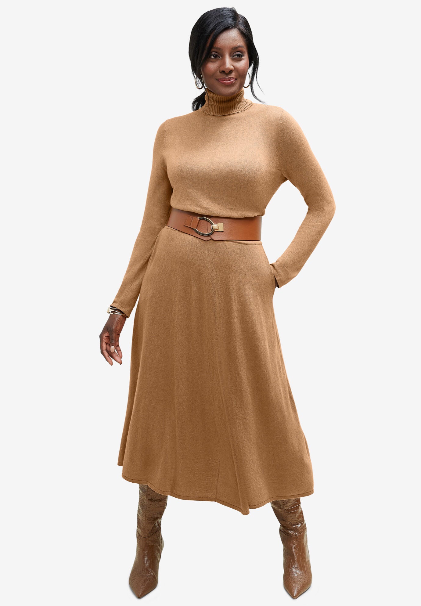 Cotton Cashmere Turtleneck, , alternate image number 4