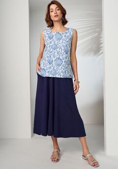 Stretch Cotton Square Neck Tank