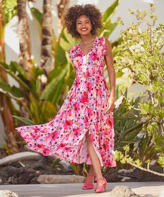 V-neck Ruffle Maxi Dress