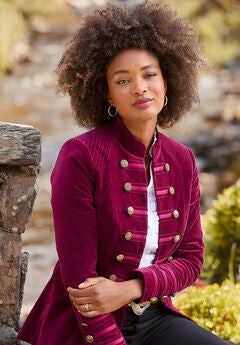 Faux Suede Military Jacket