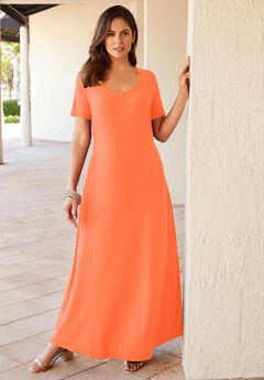 Stretch Cotton T-Shirt Maxi Dress