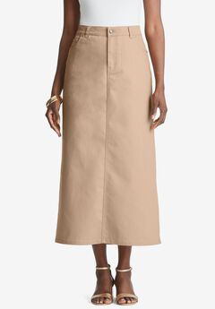 True Fit Stretch Denim Midi Skirt