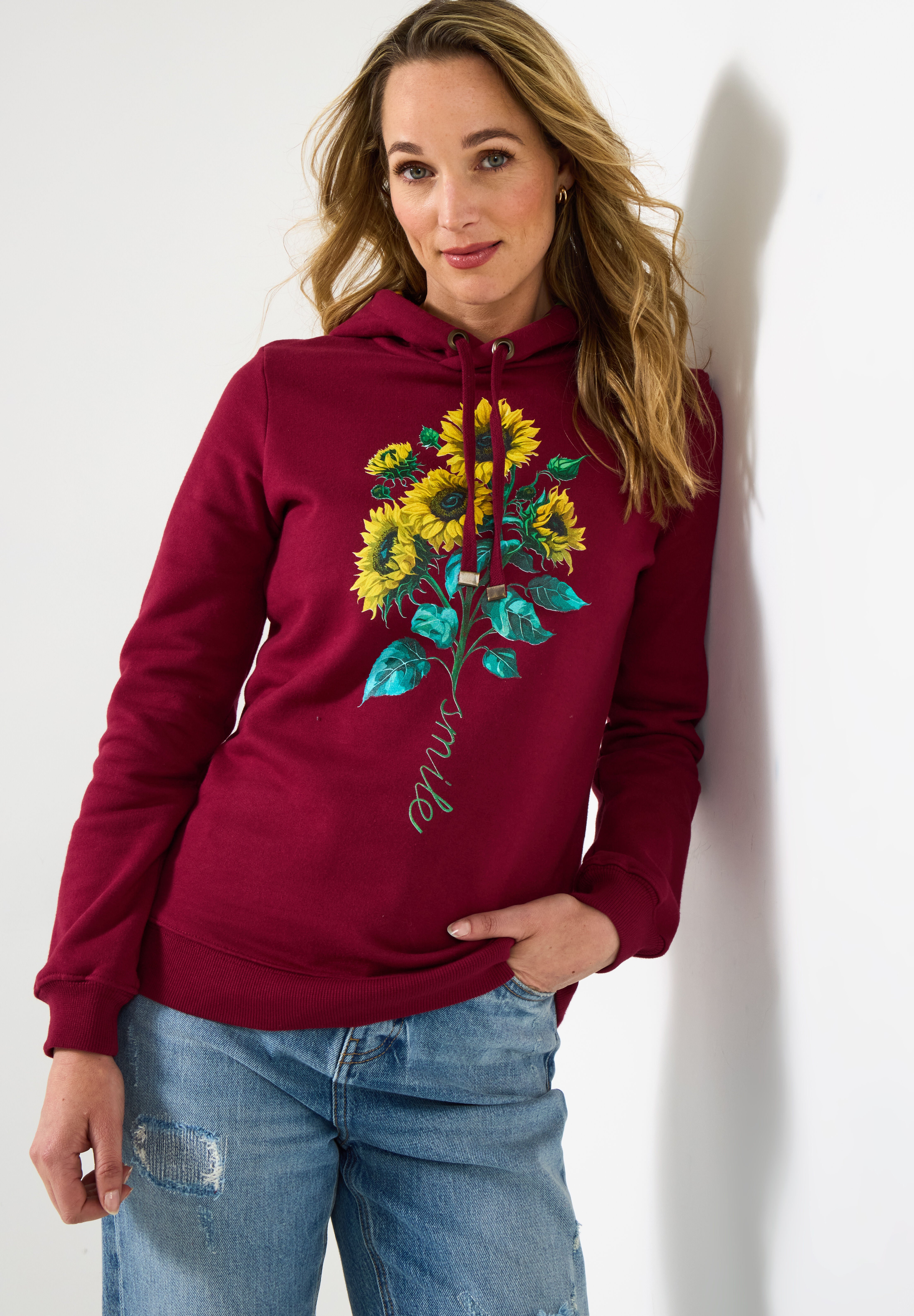 Graphic Hoodie, SUNFLOWER SMILE, hi-res image number 0
