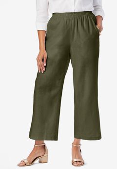 Wide Leg Linen Crop Pant