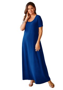 Stretch Cotton T-Shirt Maxi Dress