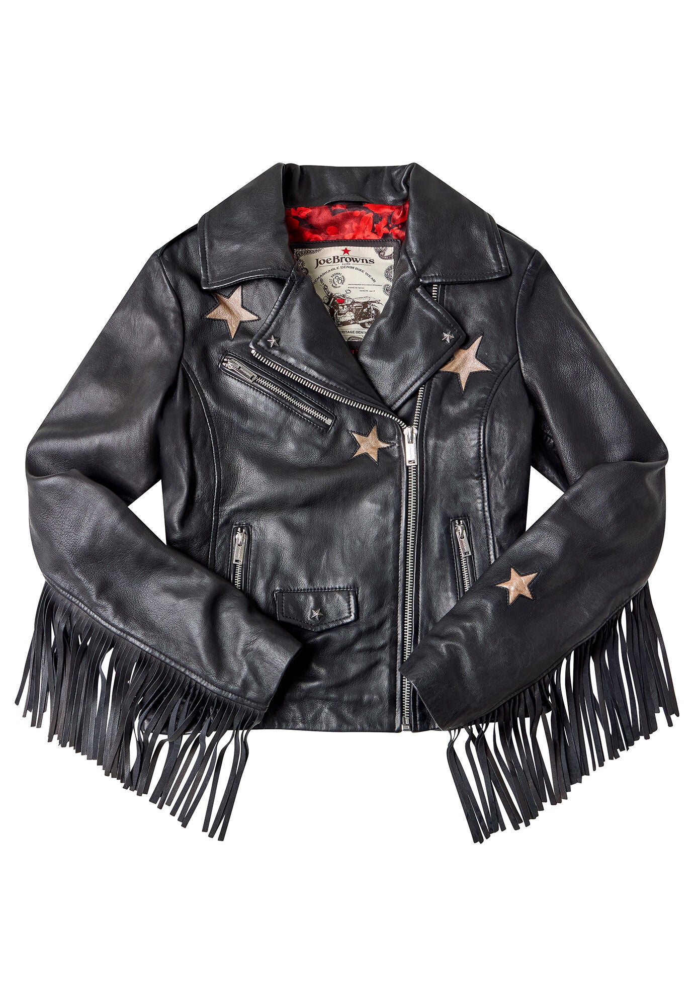 Fringe Moto Leather Jacket, METALLIC STARS, alternate image number 5