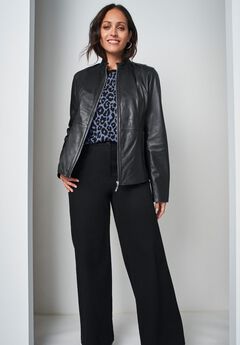 Zip Front Leather Jacket