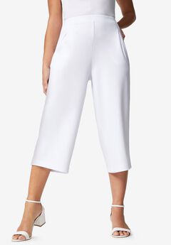 Wide-Leg Crop Crepe Pants