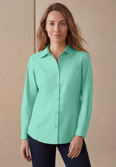 Stretch Cotton Poplin Button Down Shirt