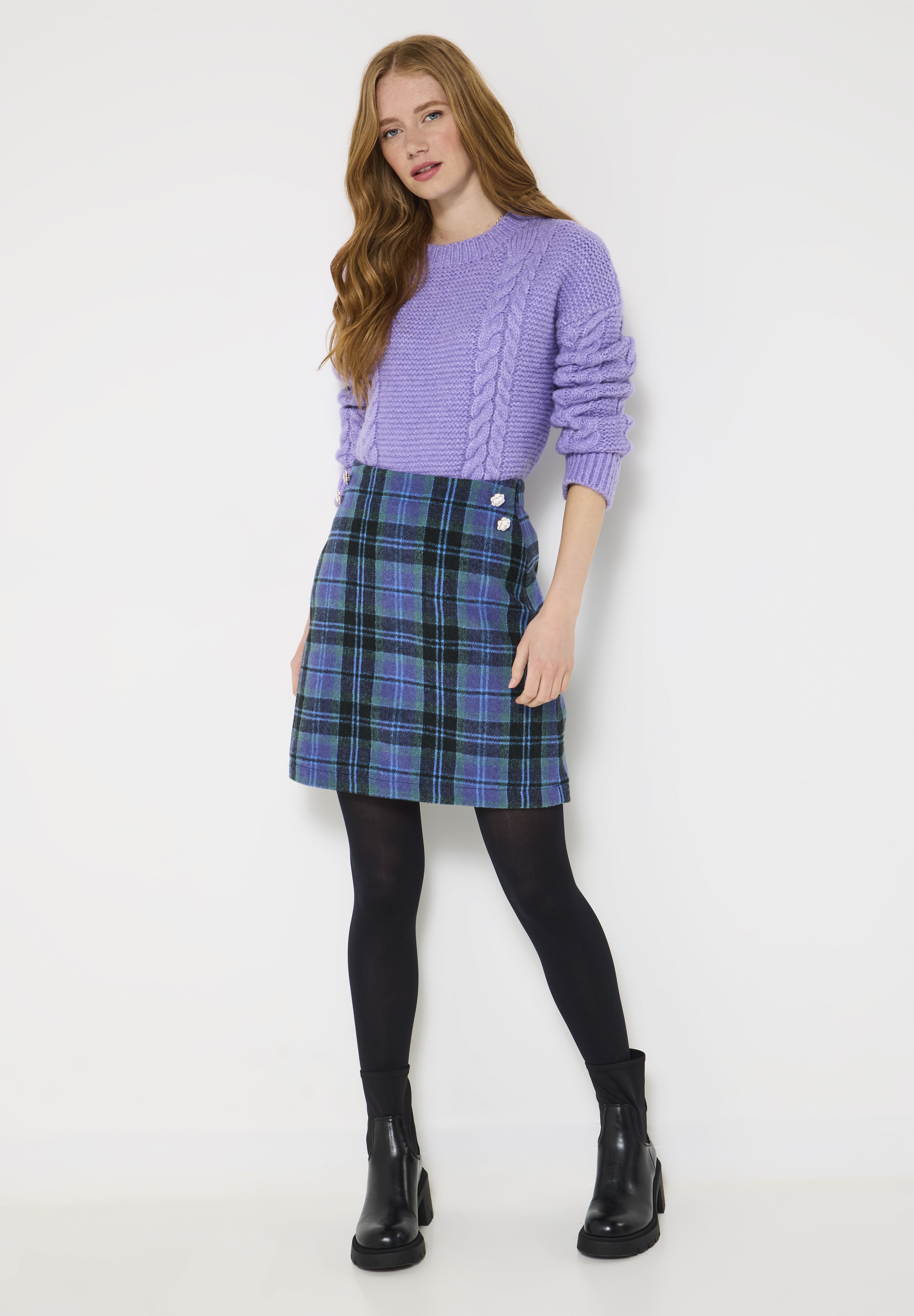 Mini Plaid Skirt, ELECTRIC MEGA PLAID, alternate image number 4
