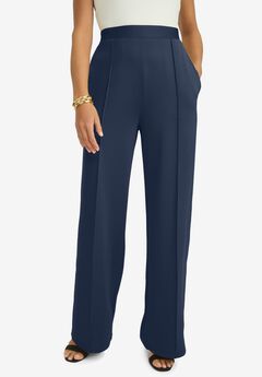 Plus Size Navy Blue Linen Pants