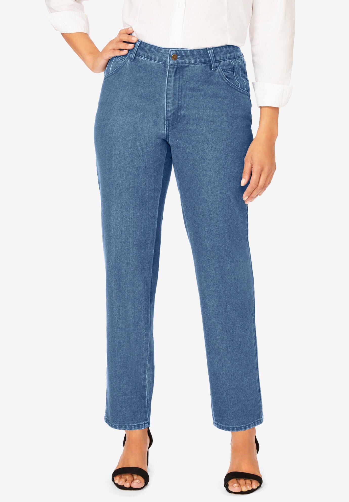 Classic Cotton Denim StraightLeg Jean﻿