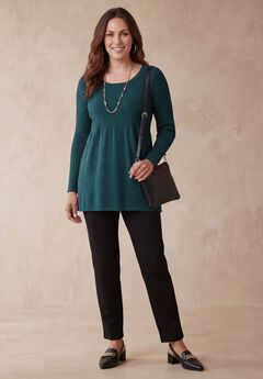Ribbed Baby Doll Tunic Sweater