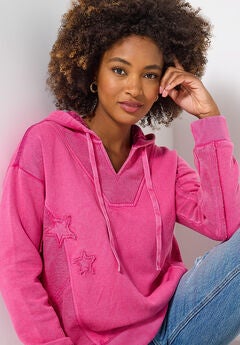V Neck Star Hoodie