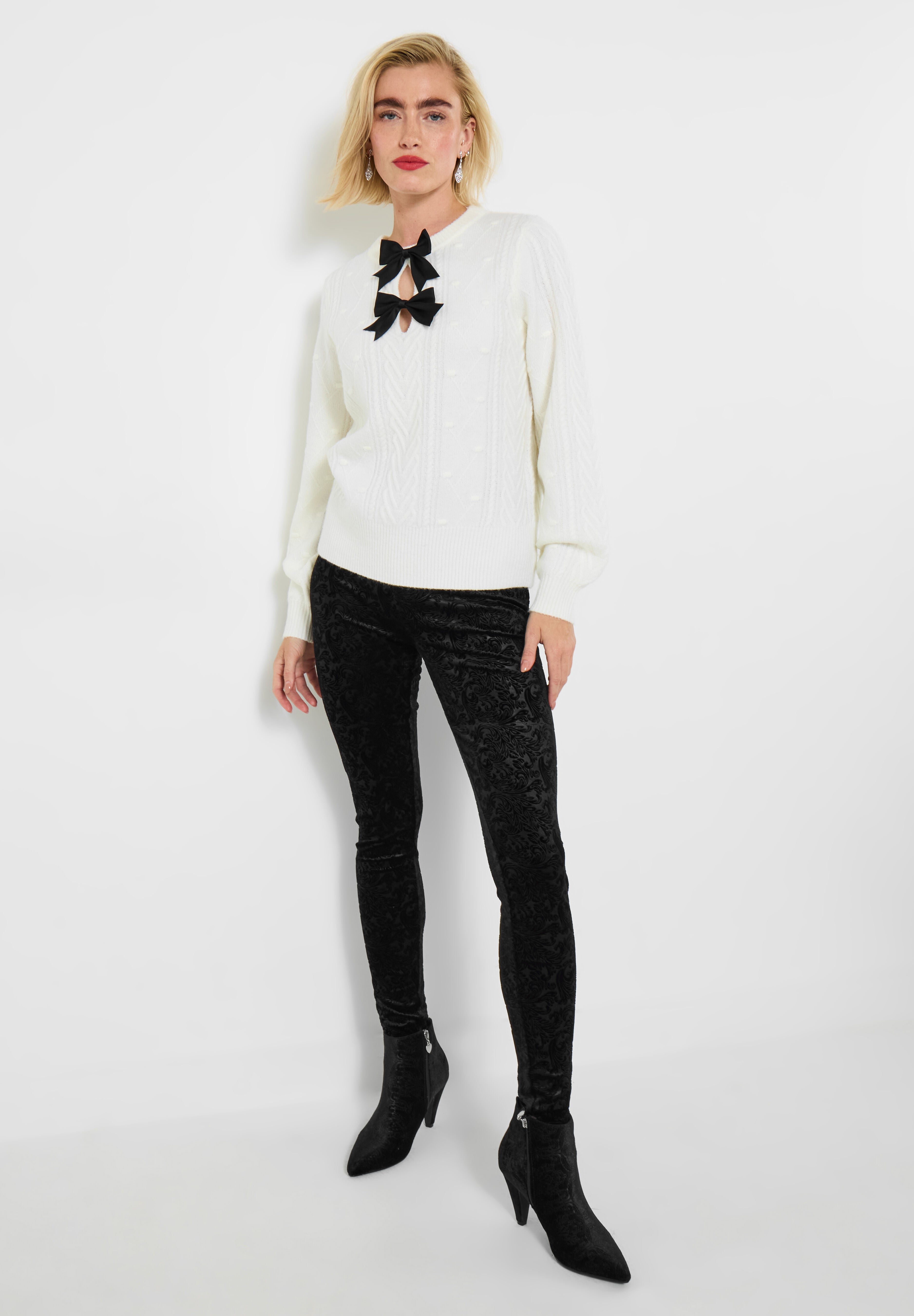 Stretch Velvet Legging, BLACK PAISLEY, alternate image number 4