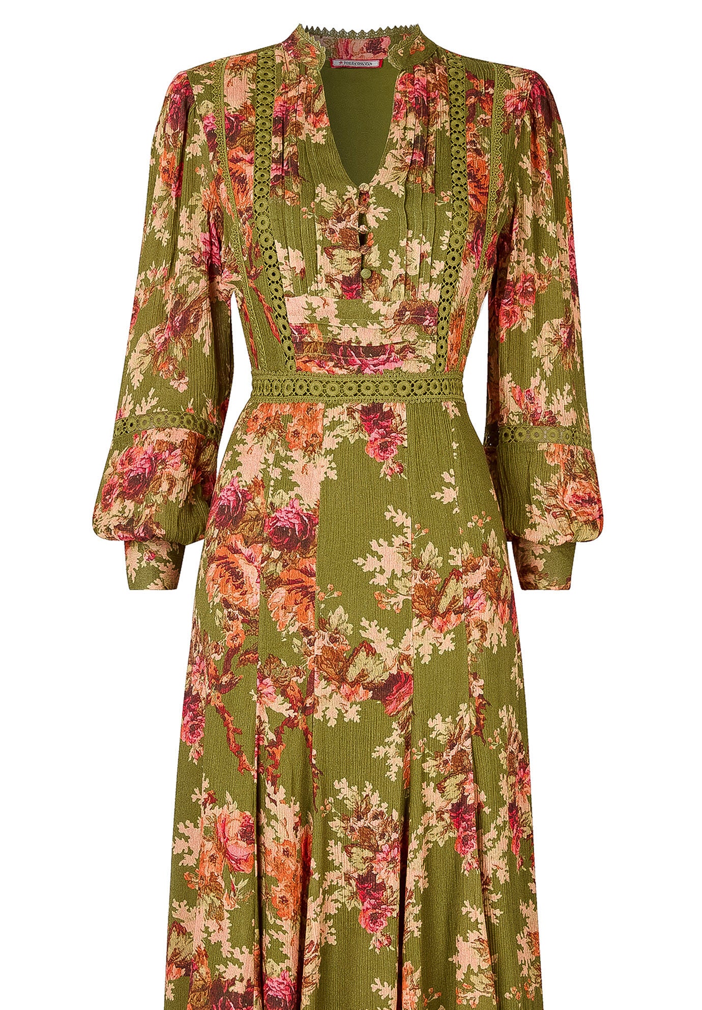 Autumn Peasant Maxi Dress, OLIVE BATIK BLOOM, alternate image number 4