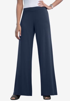 Stretch Knit Wide Leg Pant