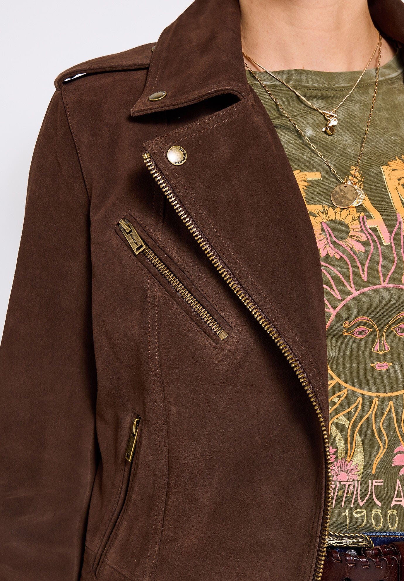 Suede Moto Jacket, CHOCOLATE BROWN, on-hover image number 1