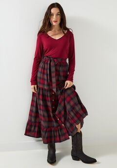 Flannel Maxi Skirt