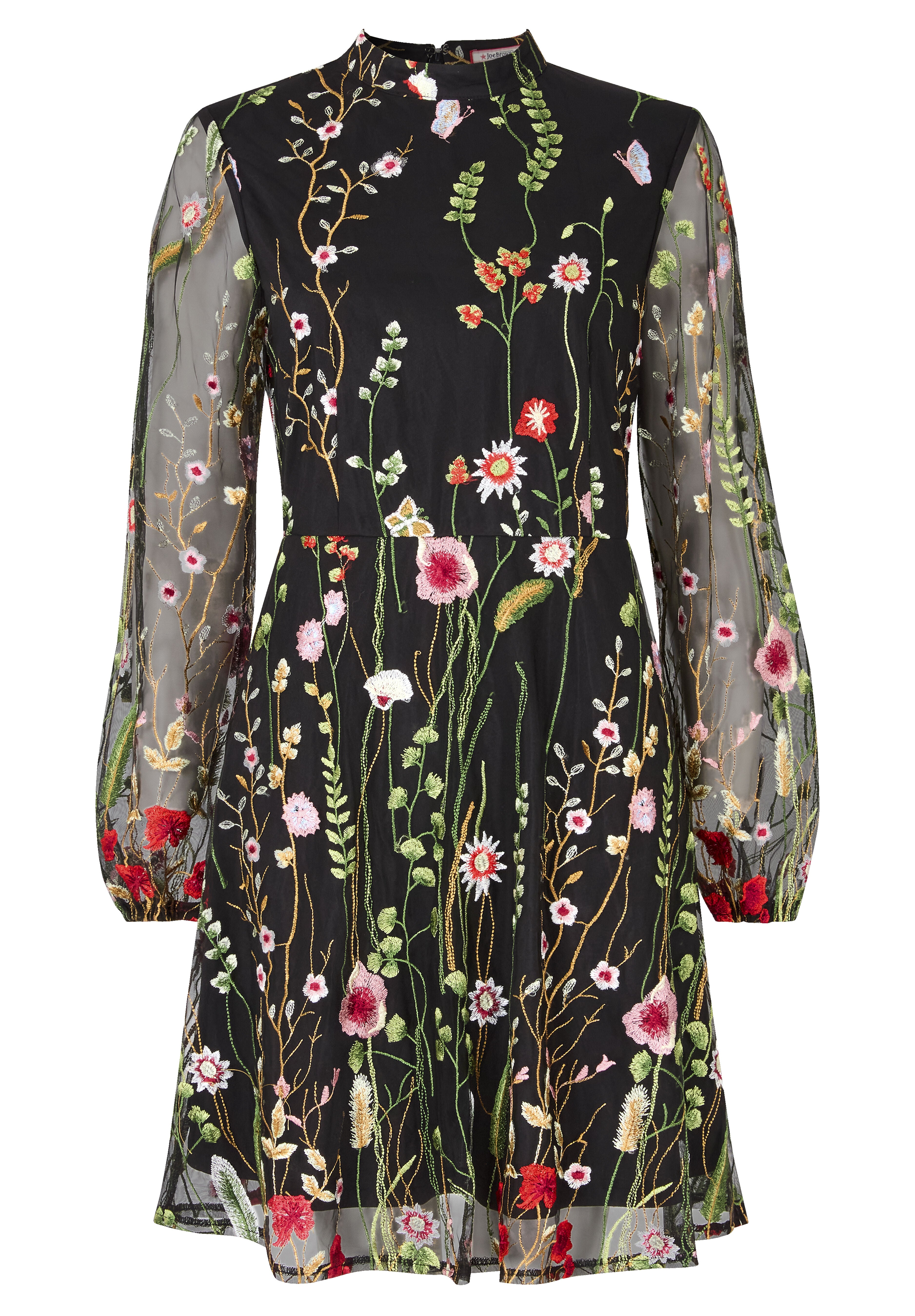 3D Floral Midi Dress, MIDNIGHT MULTI GARDEN, alternate image number 3