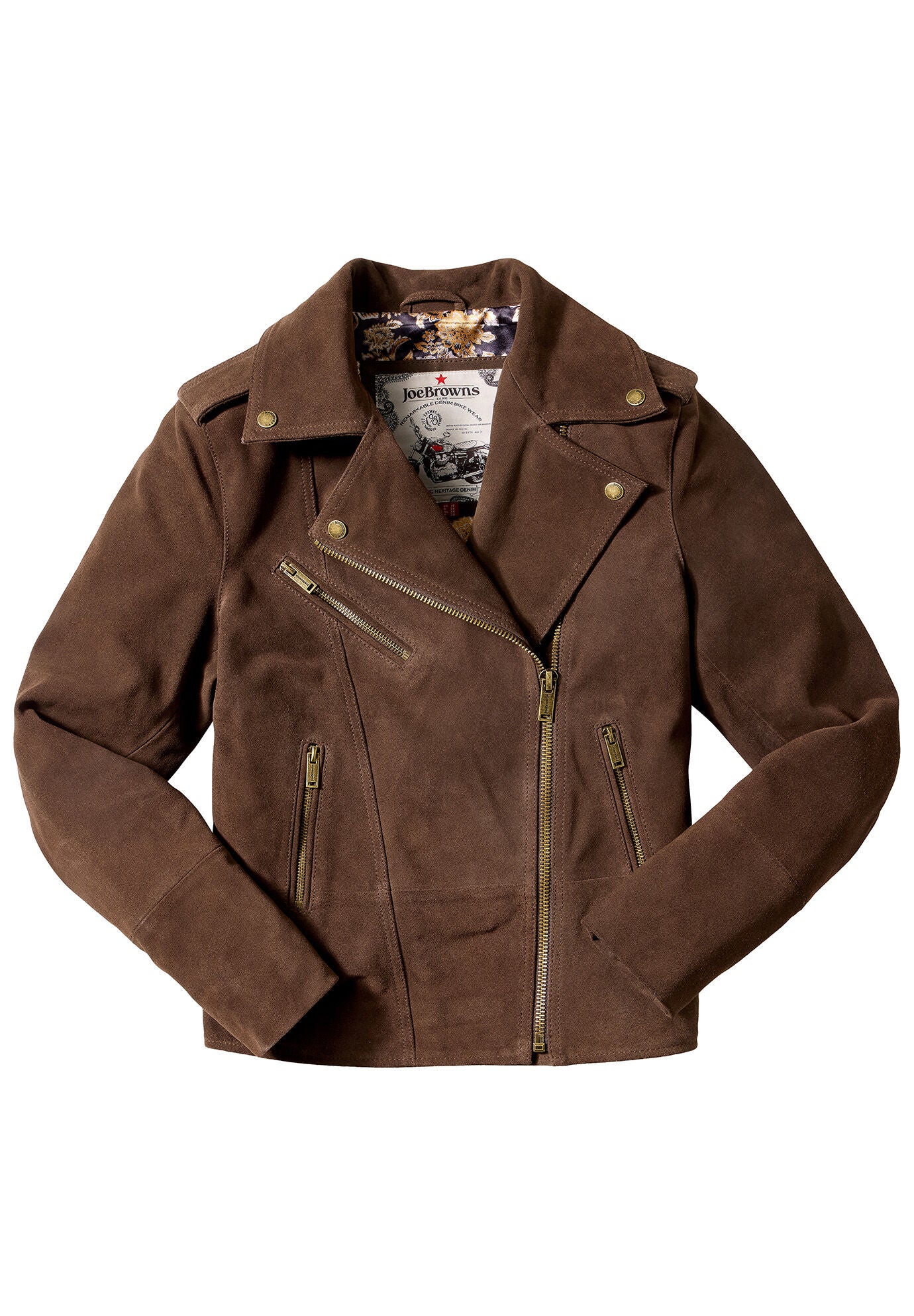 Suede Moto Jacket, CHOCOLATE BROWN, alternate image number 4