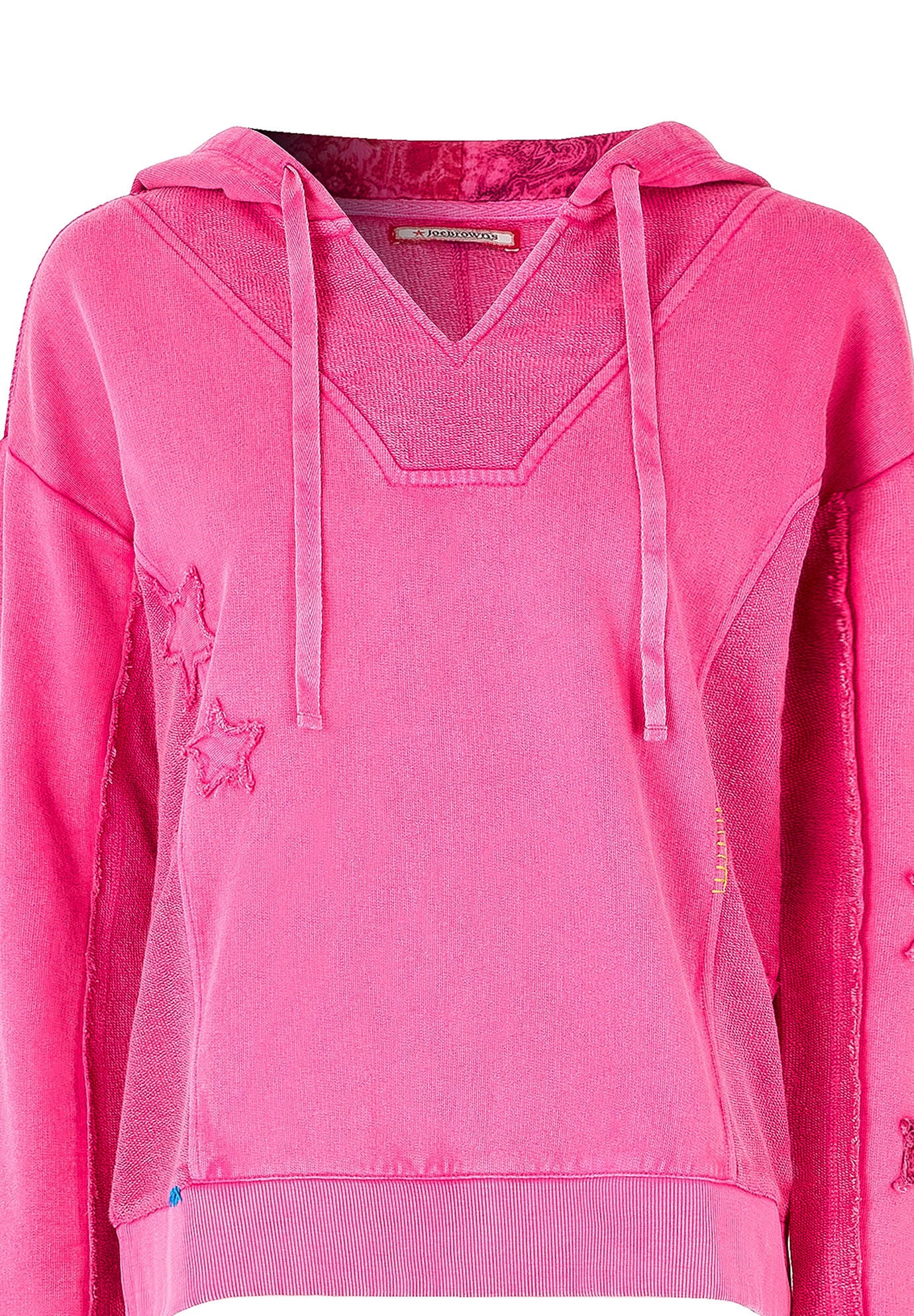 V Neck Star Hoodie, PRETTY PINK STARS, alternate image number 3