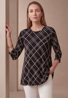 Plus Size Three Quarter Sleeve Knit Sweater