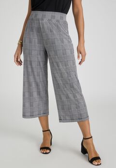 Stretch Knit Wide Leg Crop Pant