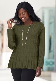 Chevron Fit & Flare Sweater