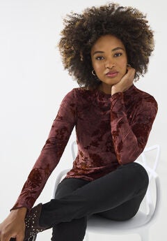 Burnout Mock Neck Tee