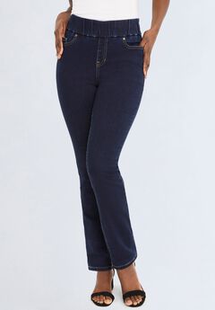 Comfort Waist Stretch Denim Straight-Leg Jean