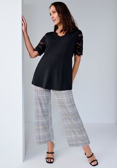 Stretch Knit Wide Leg Pant