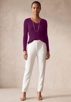 V-Neck Ribbed Sweater