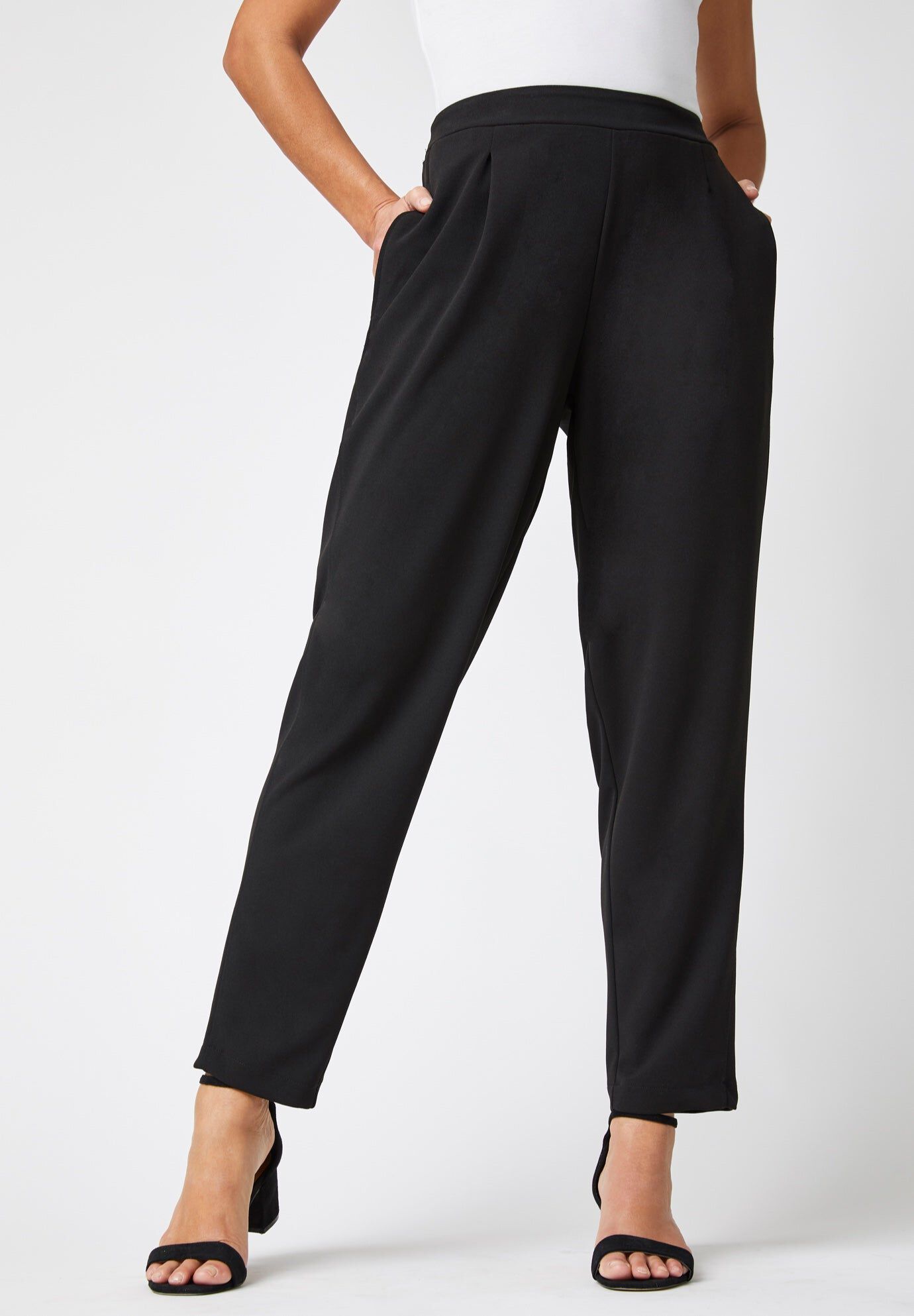 Black Polyester Pants | Dia & Co