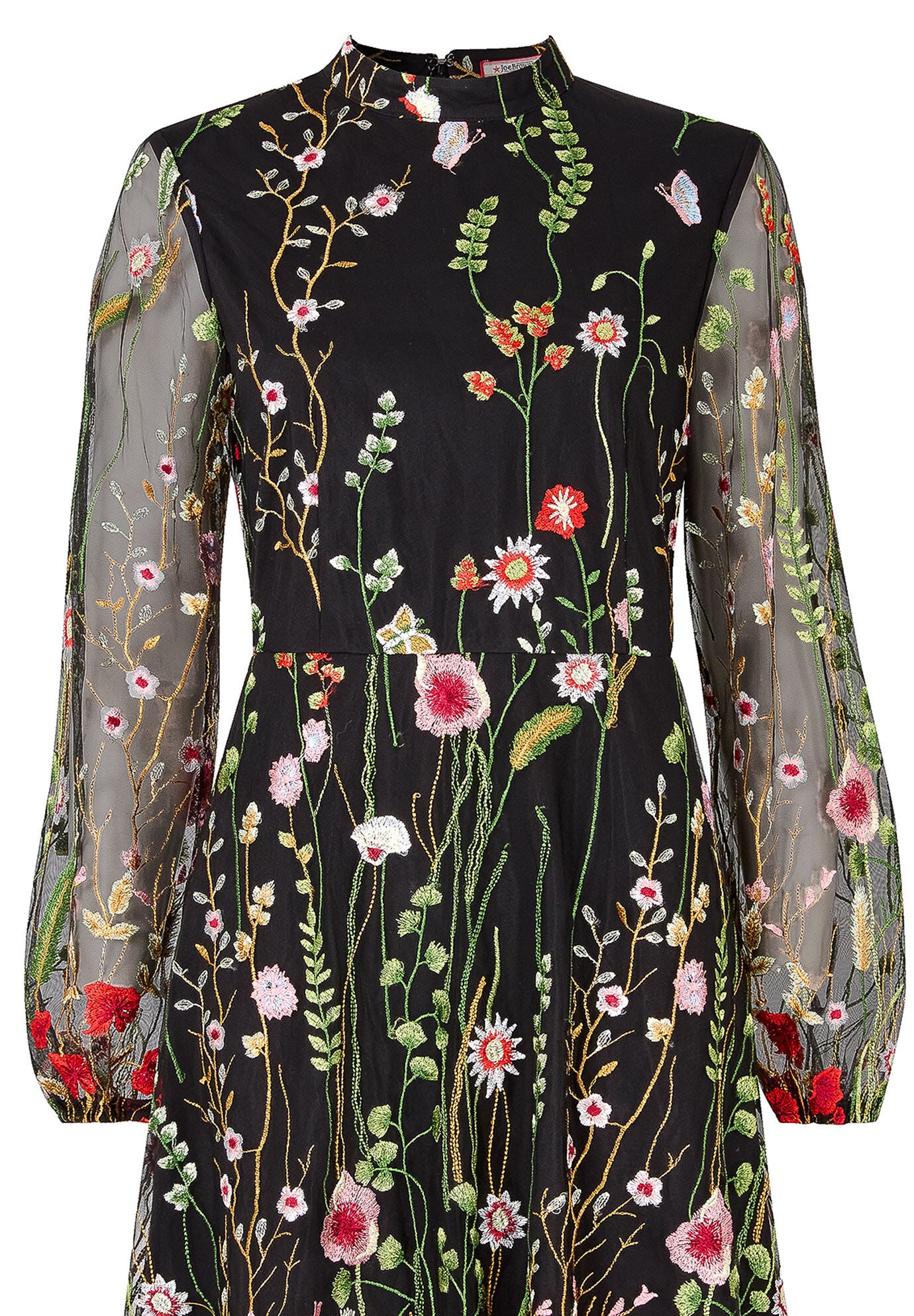 Embroidered Floral Dress, MIDNIGHT MULTI GARDEN, alternate image number 3