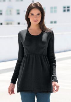 Ribbed Baby Doll Tunic Sweater
