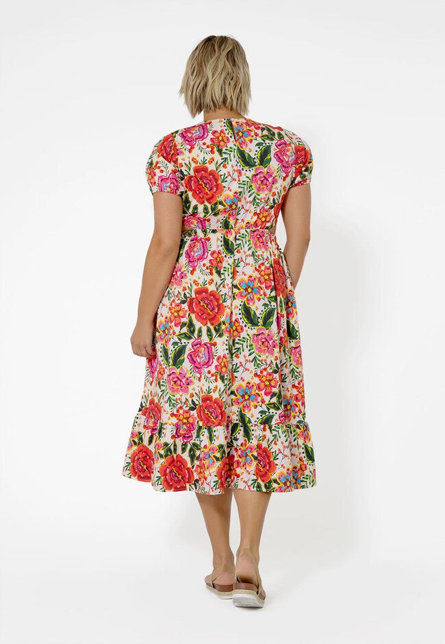 Poplin Cut-Out Midi Dress, MULTI / Pink, alternate image number 2