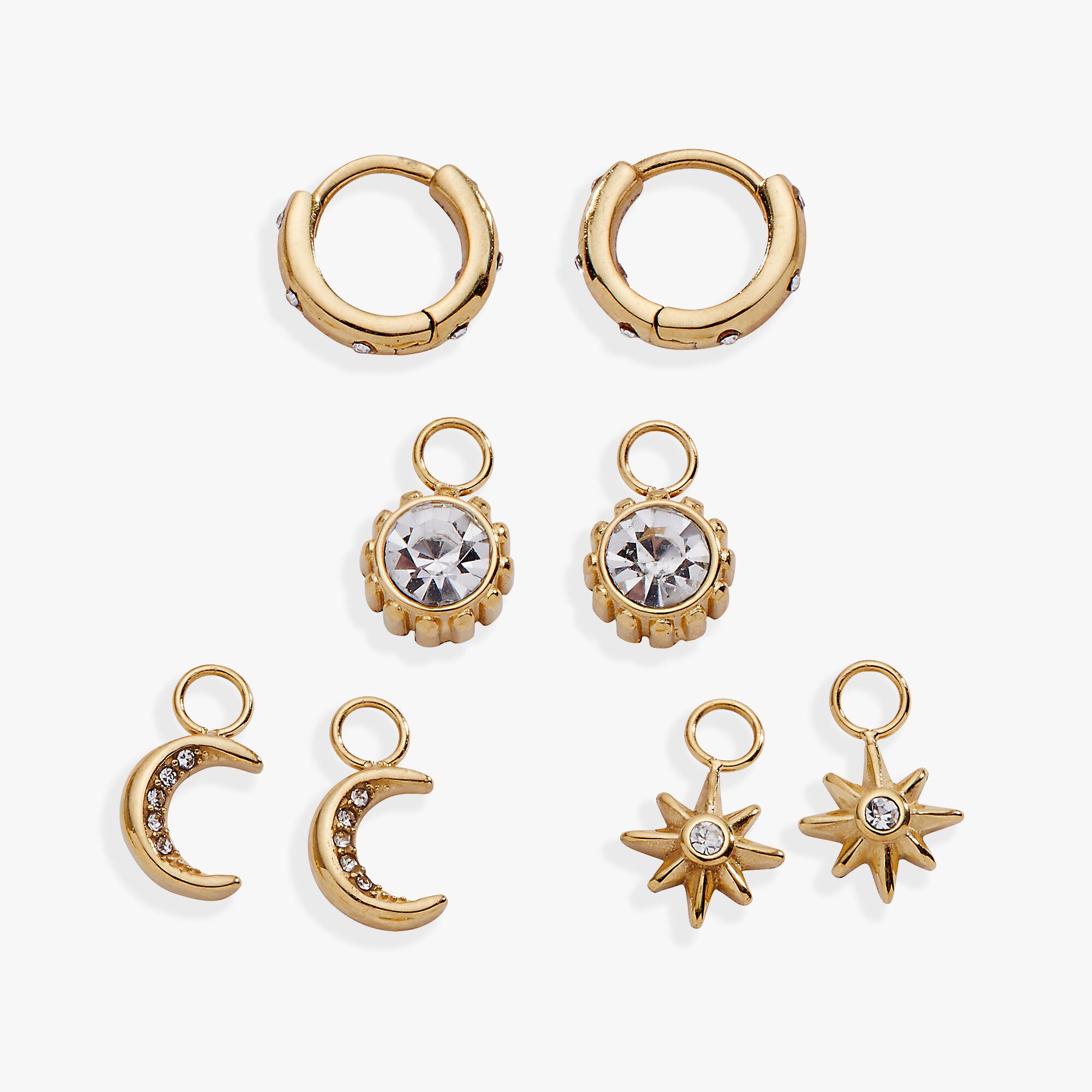 Celestial Mix & Match Earring Set of 4, Gold / Gold, alternate image number 1