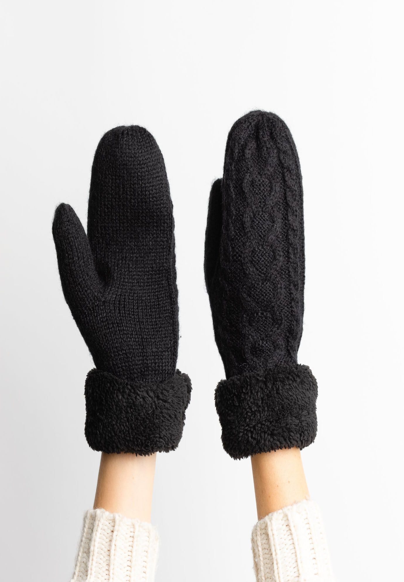 Flurry Lined Mitten, Black / Black, alternate image number 1