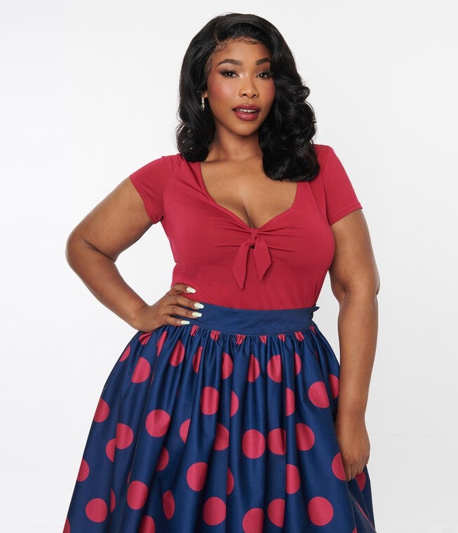Unique Vintage Berry Sweetheart Rosemary Top, Burgundy / Burgundy, alternate image number 2