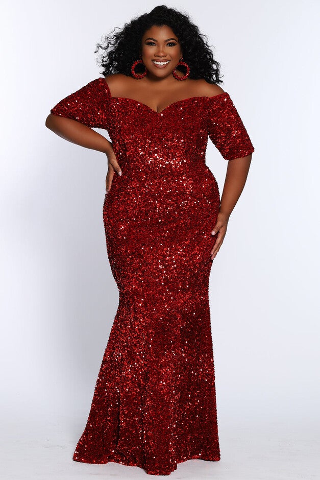 SPARK EVENING GOWN, Cherry / Red, hi-res image number 0
