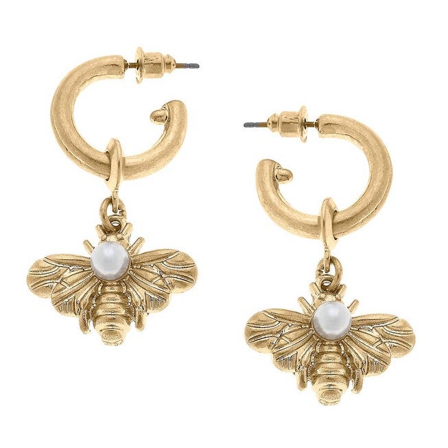 WOMEN'S MARTINE HOOP EARRINGS IN WORN GOLD, Worn Gold / Gold, hi-res image number null